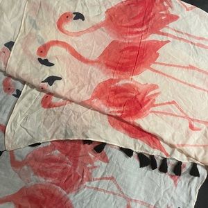 Pink Kate spade flamingo scarf
